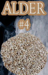 Alder Minuto®- no 4 is the larger sized chip ranging in sizes ge 4mm and le 5mm.  Deep rich color but mild in its smoky flavor! 