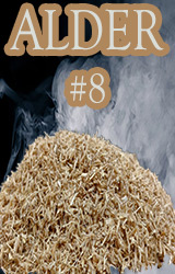 Alder Minuto®- no 8 is the smaller size of this line in sizes ge 2 mm and le 3mm.  This is a smoker wood chip that still has good size particles