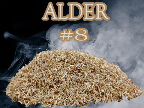 Alder Minuto®- no 8 is the smaller size of this line in sizes ge 2 mm and le 3mm.  This is a smoker wood chip that still has good size particles