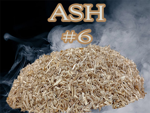 Ash Minuto®  no 6, ranging in sizes ge 3 mm and le 4 mm. This smoker wood chip has great smoking along with ember coaling capabilities.