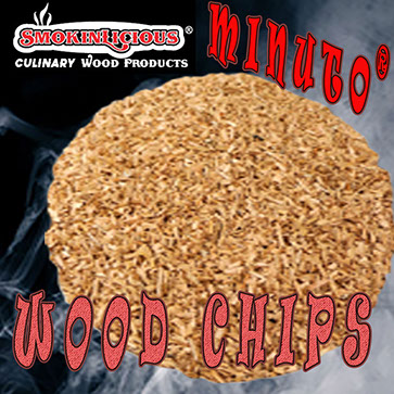 Our Minuto® smoker wood chips are “diced” into regular shapes!  Making them perfectly sized smoker wood  chips for all Commercial smokehouses.