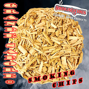 Our Grande Sapore smoker wood chips are crushed into irregular shapes  to allow the time release of smoke during their burning process.	