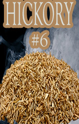 Our Hickory Minuto® no 6 dices into pieces ranging from ge 3mm and le 4mm.  Hickory is a harder wood thus a little beefer size smoker chips.