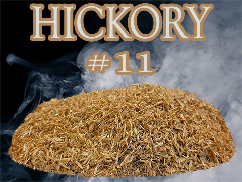 Our Hickory Piccolo® no 11 dices into pieces ranging from ge .5mm and le 1mm.&nbsp; The Hickory species produces a nice smoker wood chip in this size