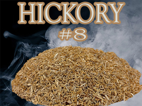 Our Hickory Minuto®  no 8 dices into pieces ranging from ge 2 mm and  le 3 mm.  The Hickory species produces a nice smoker chip in this size.