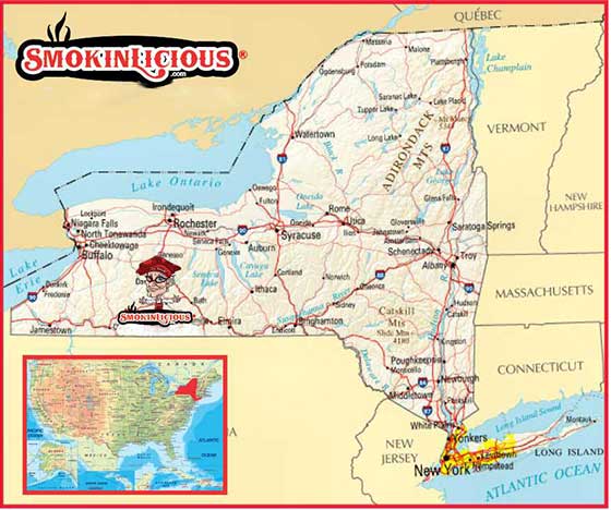 The map points to Olean New York as the location of our facilities.The surrounding Allegany forests are the source for the 8 species of hardwood