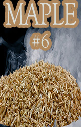 Our Maple Minuto® no 6 dices into pieces ranging from ge 3mm and le 4mm. Produces a very mild and sweet smoke!  Great for fish and poultry!