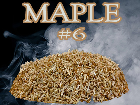 Our Maple Minuto®  no 6 dices into pieces ranging from ge 3 mm and le 4 mm. Produces a very mild and sweet smoke!  Great for fish and poultry!