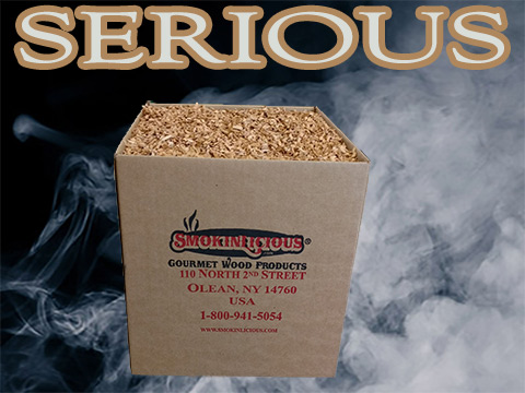 Our Minuto®  serious box  is a cubic foot of great smoker wood chips for the “serious” smoker!   This is a lot of great smoky flavor! 