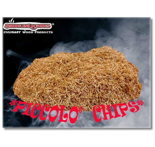 Our Piccolo® smoker wood chips are very small pieces!&nbsp; These are wood chips NOT “SawDust”, perfect for small chip using Commercial smokehouses.
